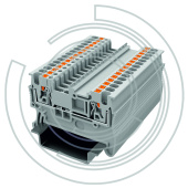 UPT-1.5-GY Клемма с технологией зажима Push-in 0,2-1,5 мм2