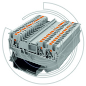 UPT-1.5/1-2-GY Клемма с технологией зажима Push-in 0,2-1,5 мм2