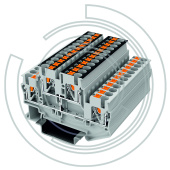 UPT-2.5/2L-GY Клемма с технологией зажима Push-in 0,2-4 мм2