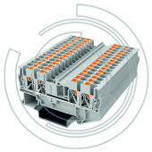 UPT-2.5/2-2-GY Клемма с технологией зажима Push-in 0,2-4 мм2