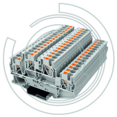 UPT-4/2-GY Клемма с технологией зажима Push-in 0,2-6 мм2