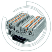 UPT-1.5/2-2-GY Клемма с технологией зажима Push-in 0,2-1,5 мм2