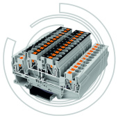 UPT-4/2L-GY Клемма с технологией зажима Push-in 0,2-6 мм2