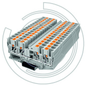 UPT-6/2-2-GY Клемма с технологией зажима Push-in 0,5-10 мм2