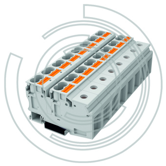 UPTU-35/4*10 Клемма с технологией зажима Push-in 0.5-10 мм2
