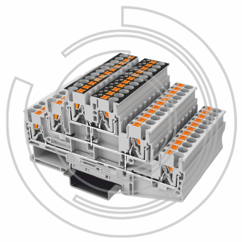 UPT-2.5/3L-GY Клемма с технологией зажима Push-in 0,2-4 мм2