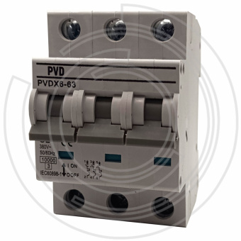 Выключатель автоматический PVD X6-63-C50-3P, 10,0kA